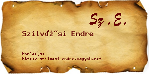 Szilvási Endre névjegykártya